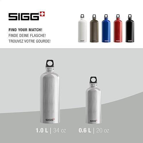 Miniatura 5 de SIGG - Botella de agua de aluminio - Viajero - Hecho en Suiza - Bebidas carbonatadas - Reciclado - Sin BPA - 20 onzas  34 onzas