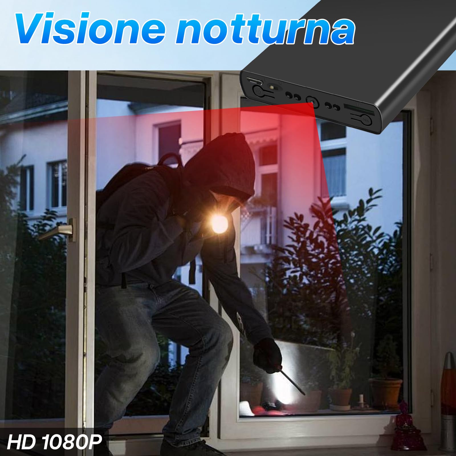 Portatile Telecamera Nascosta, 10000mAh Power Bank Micro Camera Spia Nascosta, HD 1080P Mini Spy Cam con Visione Notturna e Sensore di Gravità per Interno/Esterno