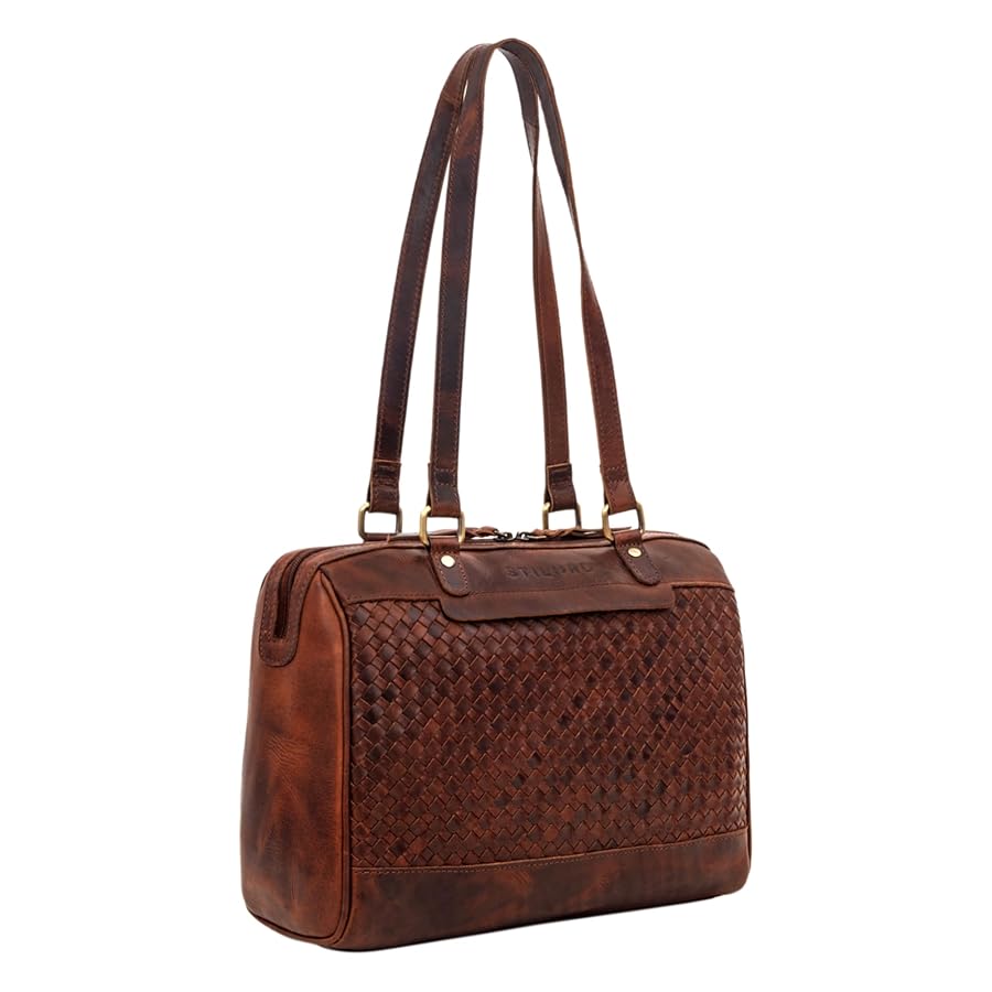 Borsa Donna STILORD 'Cosmea' In Pelle Intrecciata Vintage - Tote Grande Con Scomparti Per Tablet | Elegante E Pratica - Foto 8