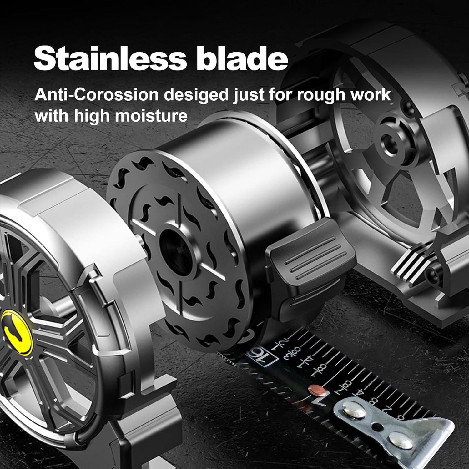 Tape Measure 25ft, Stainless Steel Retractable Tape Measure, Waterproof & Rustproof Steel Measuring Tape with Hollow Design for Renovation, Construction, Carpentry (25')
