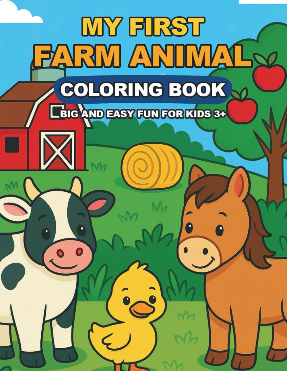 My First Farm Animals Coloring Book: Dog Designs for Ages 3+