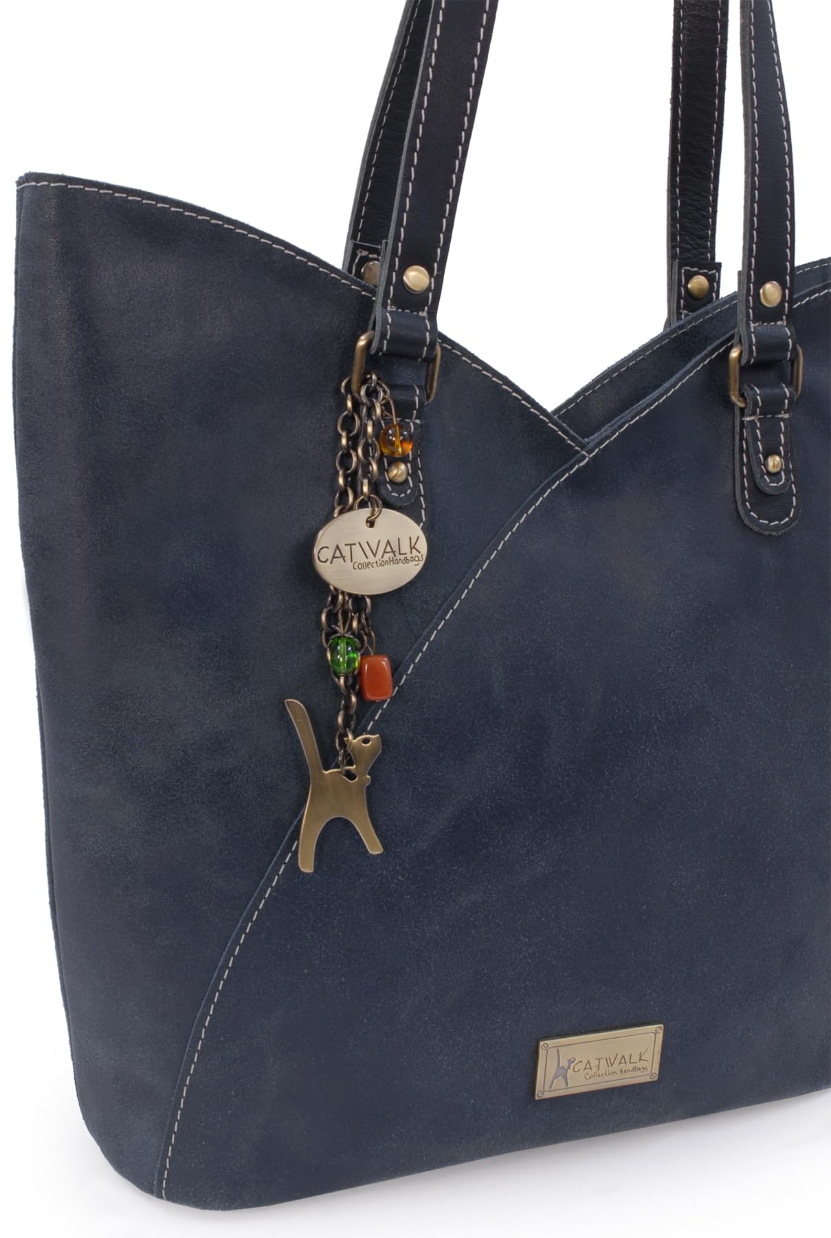 Catwalk Collection Handbags - Grande Tote Bag in Pelle Invecchiata - Borsa a Spalla Tulipano da Donna - Borsa a Mano da Lavoro - Abigail