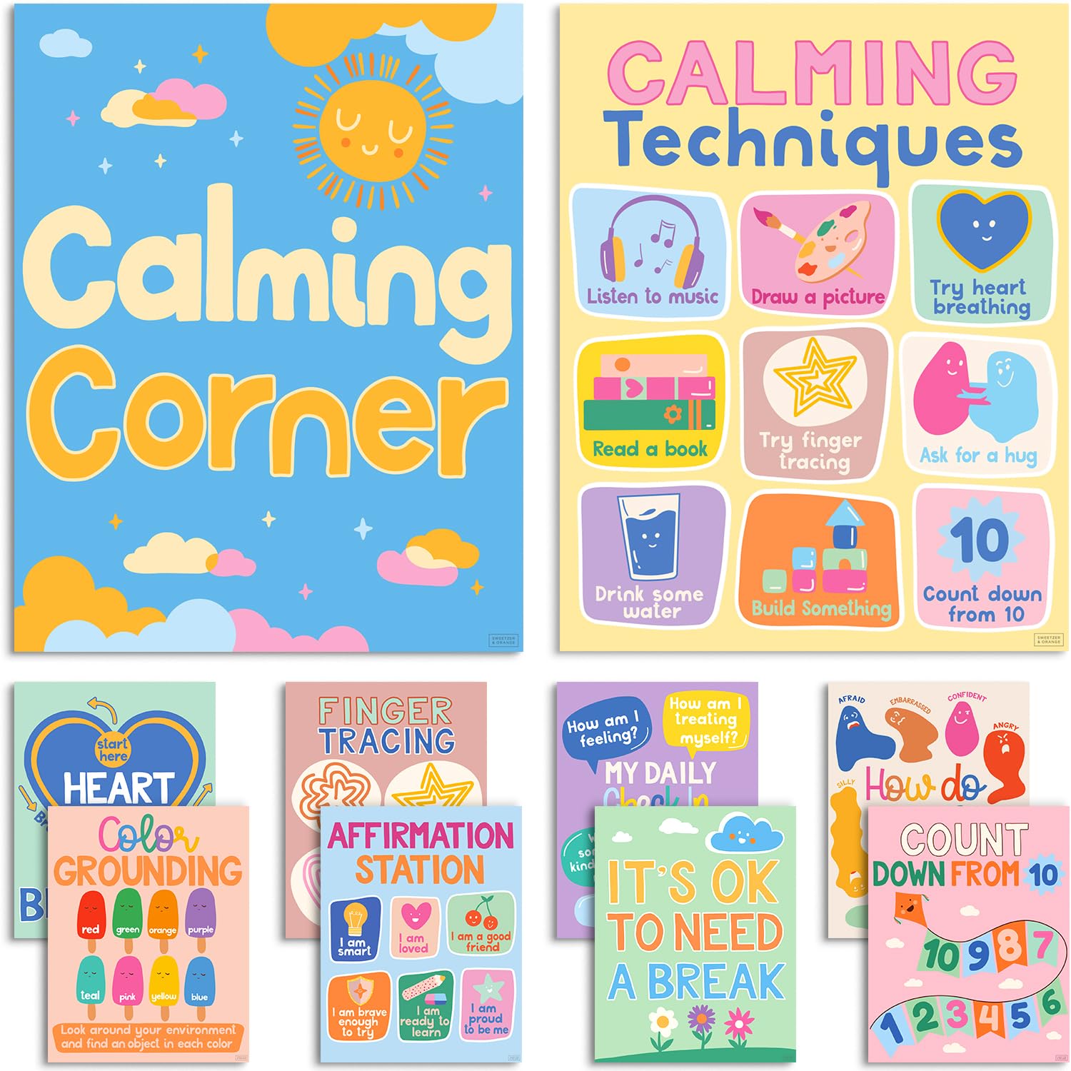 Buy S&O Set of 10 Calming Corner Classroom Feelings Calming Corner
