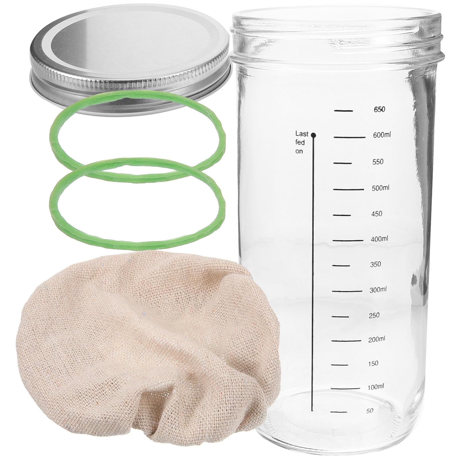 Bocal en verre scellé 730ml avec couvercle en coton pour levain maison