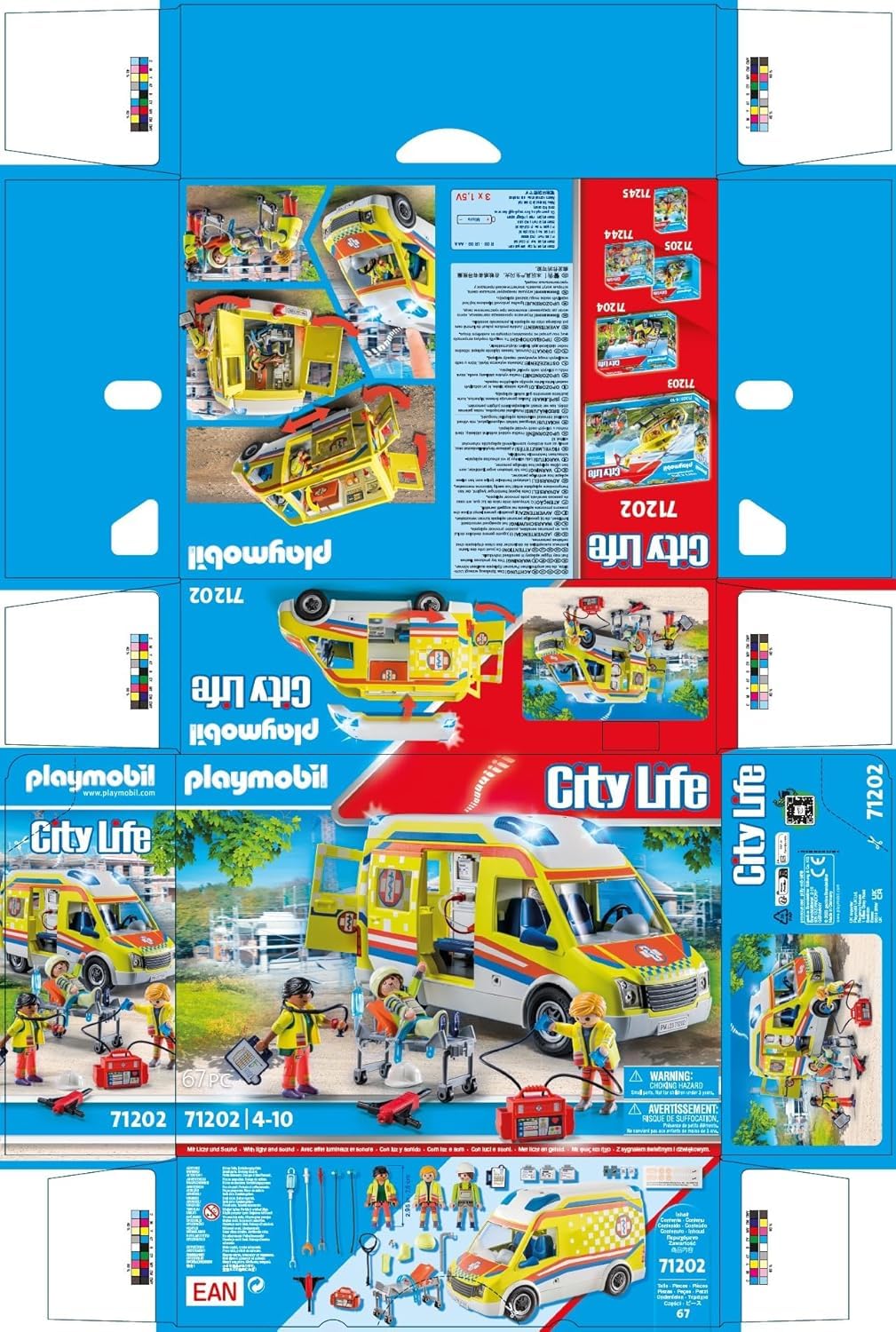 PLAYMOBIL City Life Rettungswagen mit Licht und Soundeffekten Spielzeug ab 4 Jahren 71202