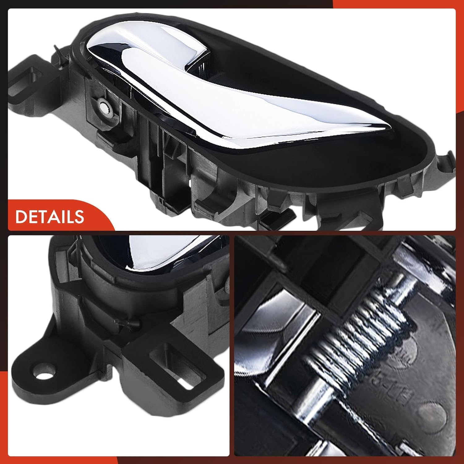 A-Premium Front or Rear Driver Interior Door Handle Compatible with Nissan Rogue Sport 2017 2018 2019 2020, Chrome, Without Door Lock Hole, Without Power Locks, Replace# 80671-4EA1A