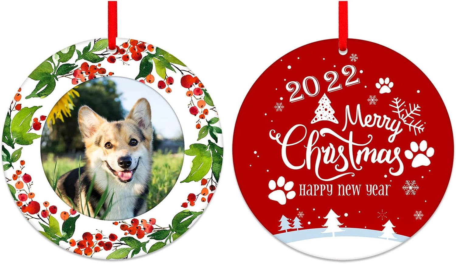 PETCEE Dog Ornaments for Christmas Tree 2022 Christmas Picture Frame