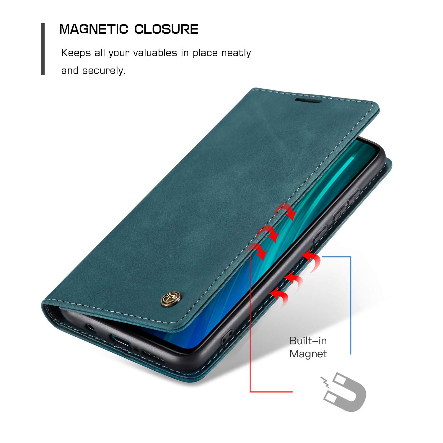 Custodia per Xiaomi Poco X5 Pro/Redmi Note 12 Pro 5G, Flip Cover in Finto cuoio