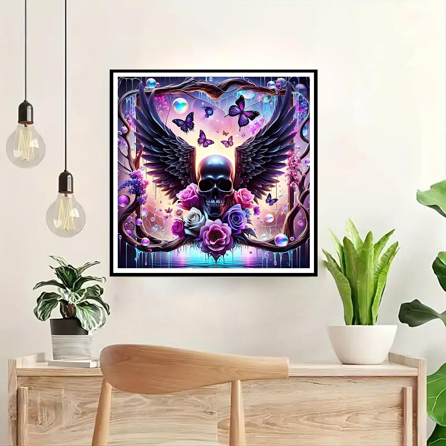 Kit Peinture Diamant 5D Démon Et Ange - 30x30 Cm - Artisanat Adulte Débutant - Loisir Créatif