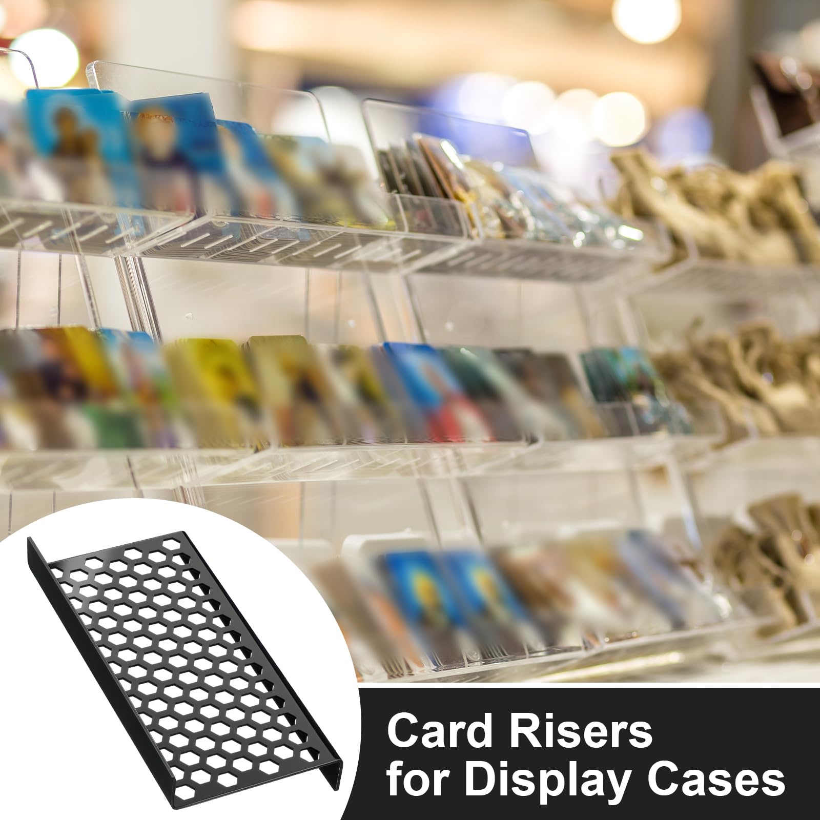 Yalikop 24 Pcs Trading Card Risers for Display Case,Honeycomb