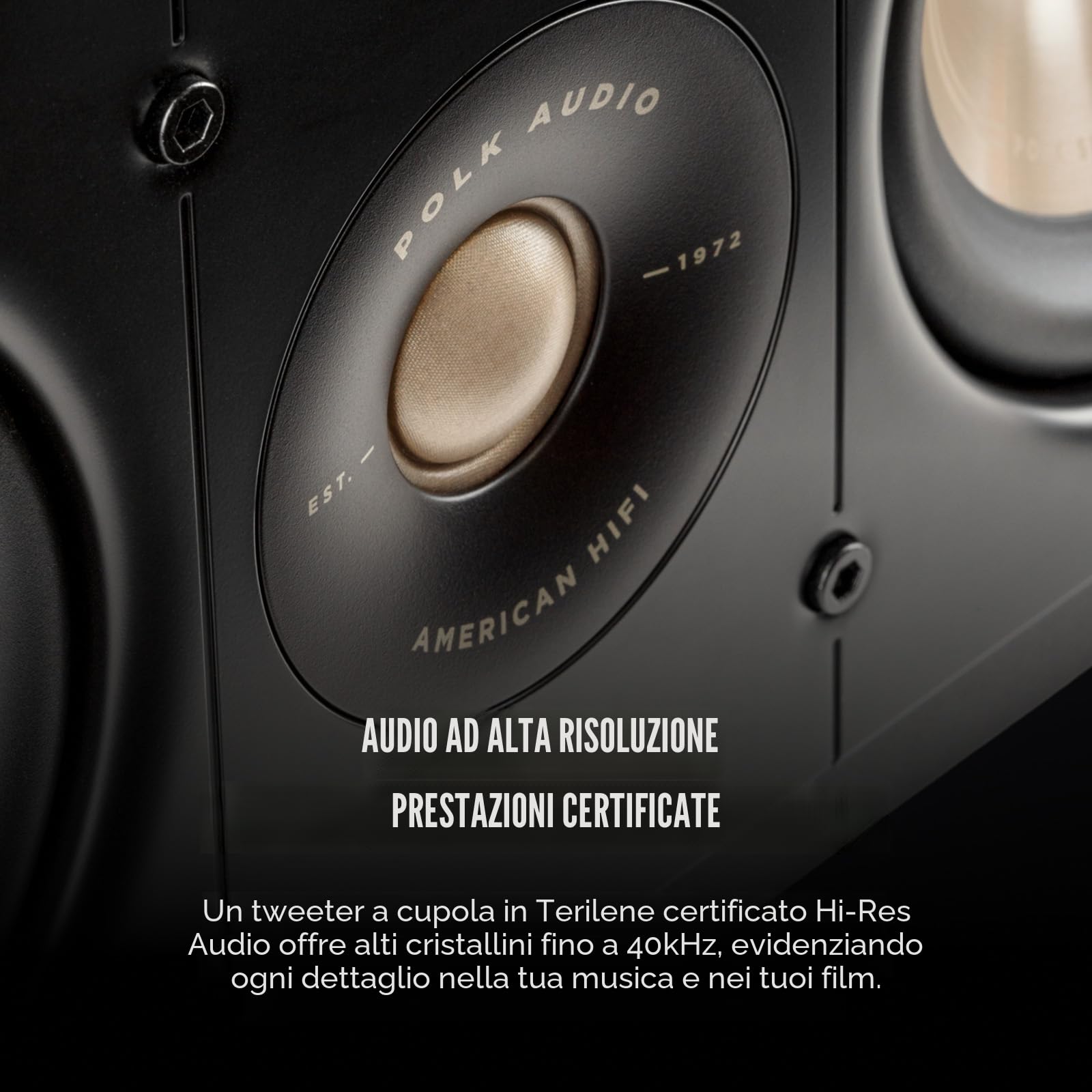 Polk Audio Signature Elite ES30, Diffusore Centrale per Sistema Home Cinema ad Alta Risoluzione, Nero