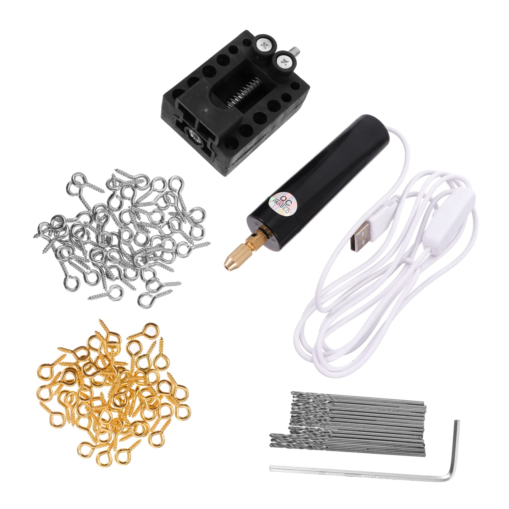 Mini perceuse électrique USB NUOBESTY avec 10 accessoires pour perçage de précision et DIY