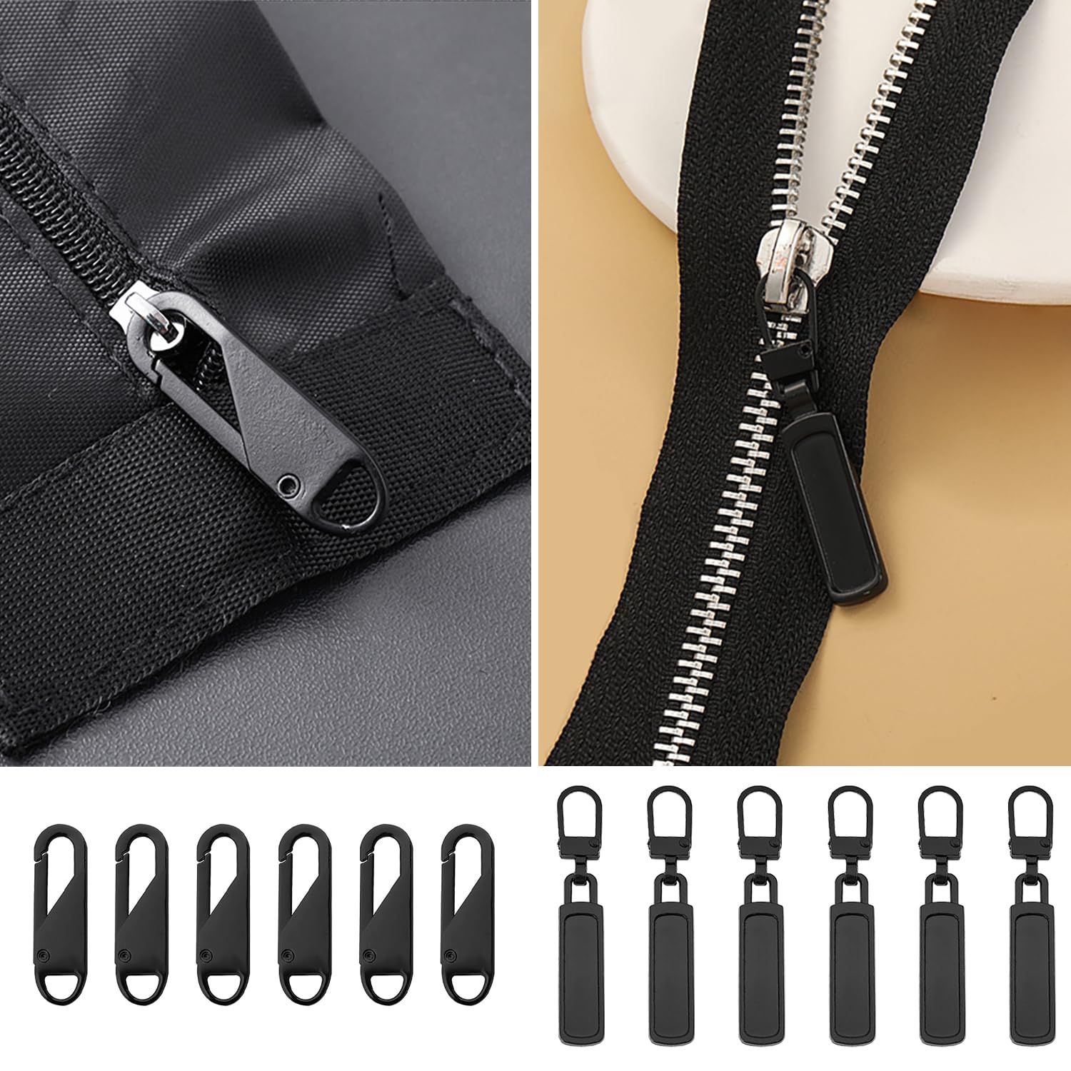 12 Pezzi Cursori Per Cerniere Metalliche - Ganci Di Ricambio Per Valigie, Cappotti E Borse - Foto 6