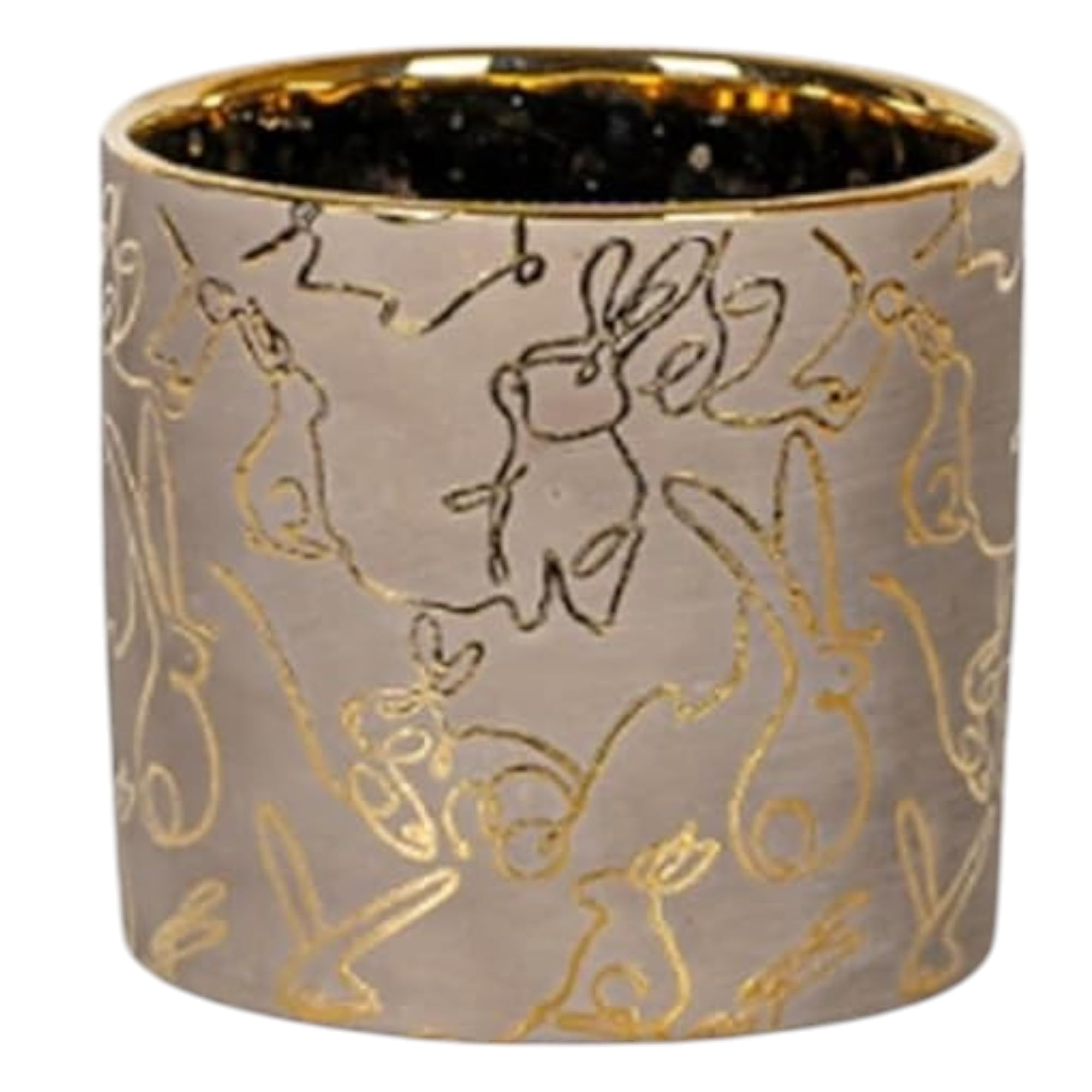 Sand & Gold Ceramic Pot - Home & Office Decor -22 Sand & Gold Ceramic Pot - Home & Office Decor -22