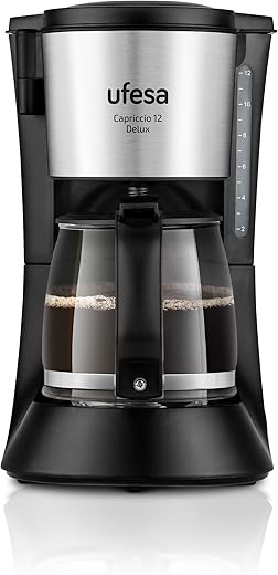 Ufesa – Cafetera de goteo Ufesa Capriccio 12 Delux para 12 tazas.