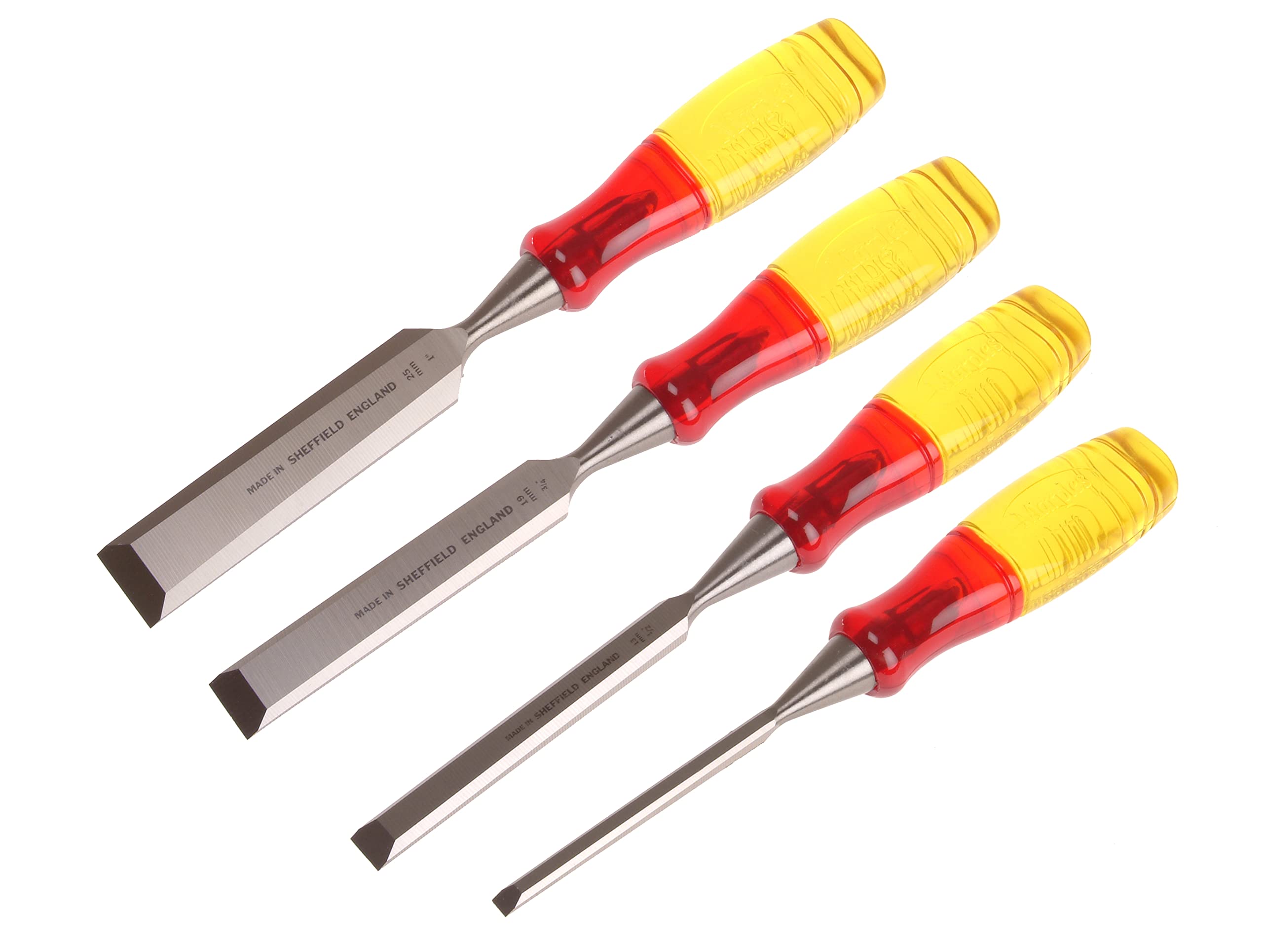IRWIN Marples M373 Bevel Edge Chisel Splitproof Handle 4 Piece Set MAR373S4N