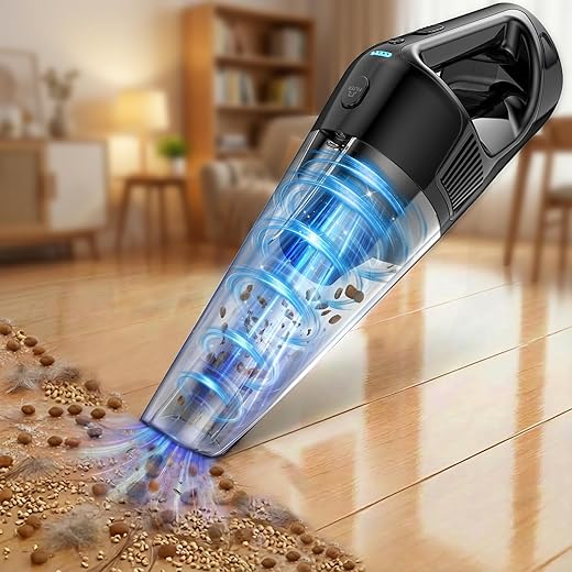 15-Min Fast Cleaning 120㎡ Room Handheld Vacuum Cordless - 26000Pa Strong Suction with Brushless Motor 18-36 Min Runtime Portable Vacuum - 1000mL Dust Cup One-Touch Emptying - Ease Use for Debris Hair