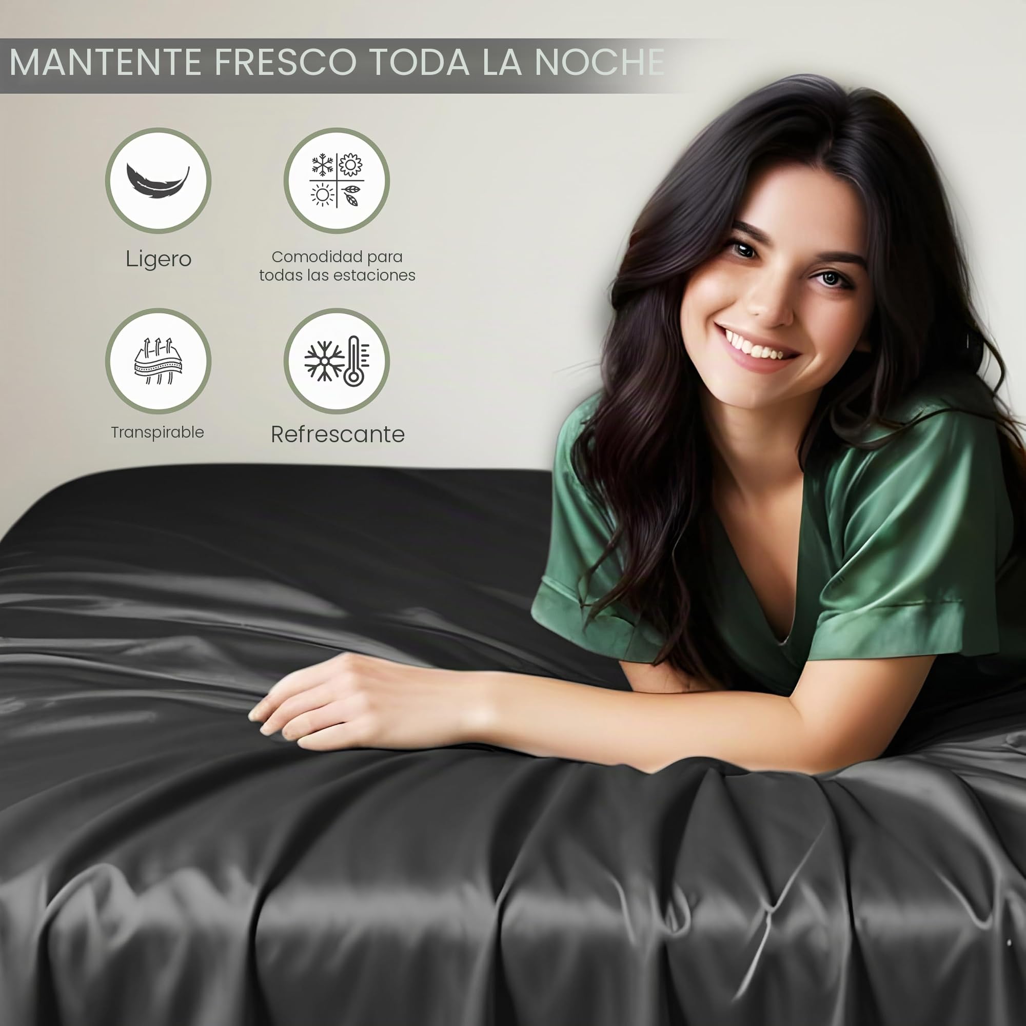 LINENWALAS - Juego de sábanas de bambú 100%, 300 hilos, sábanas de seda refrescantes y suaves, juego de ropa de cama de lujo de 4 piezas para el cuidado de la piel (Doble, gris carbón)