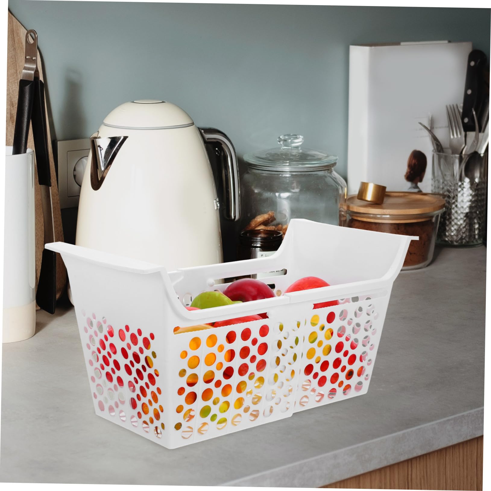 Cesta Extensible para Congelador Horizontal Ajustable con Drenaje Organizador Resistente para Almacenamiento Congeladores y Refrigeradores Multifuncional para Cocina