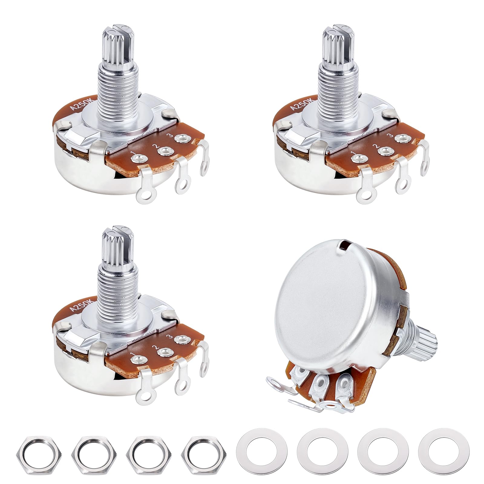 Banworks A250K M8 Thread Guitar Pots Full Sized Metric 18-Spline Pots