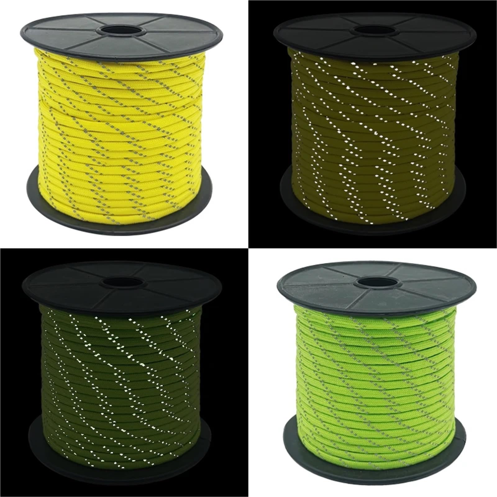 Paracord, Lina 50/100 m wielofunkcyjna 7 rdzeniowa odblaskowa 550 4 mm Camping Outdoor Linka spadochronowa Smycz ratunkowa (czerwona, 30 M)