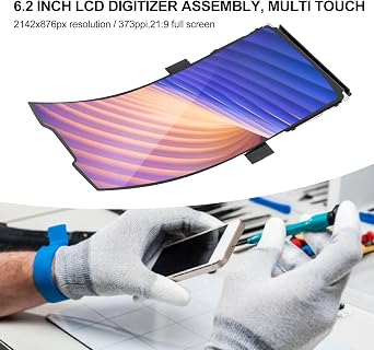 for Razr Screen Replacement, 6.2in Organic LED Screen with Frame Repair Tool & Fingerprint Touch Screen Display Digitizer Assembly for Razr 2019 2020 5G XT2000 XT2071