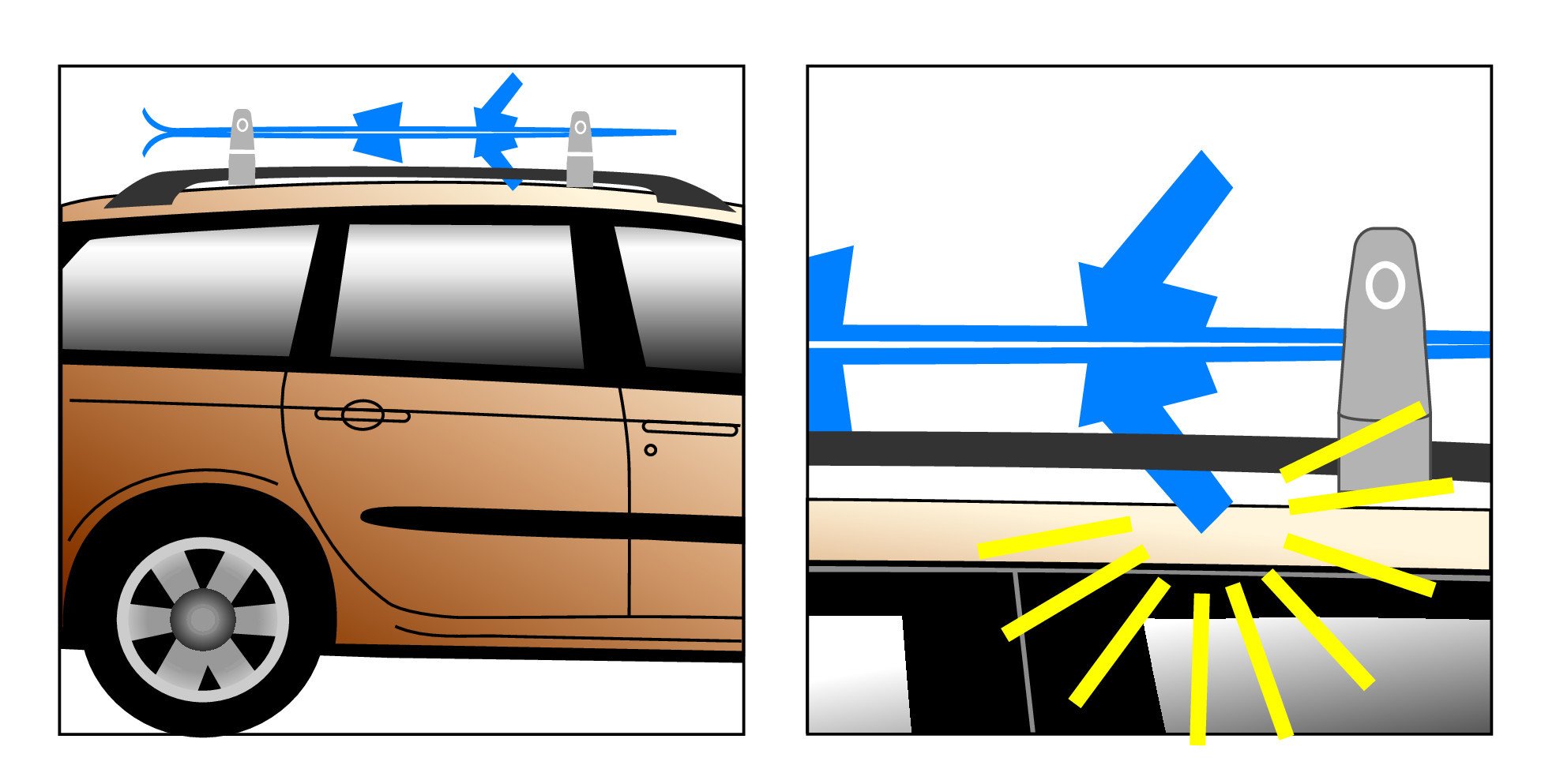 Lampa N40050 entretoises pour kit de Ski Rack