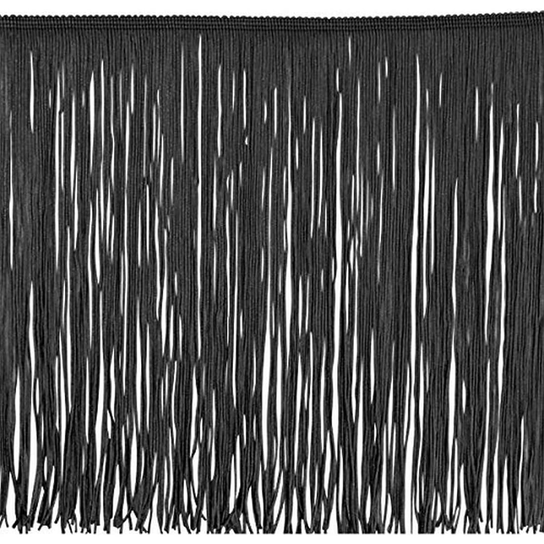 Trims By The Yard 12" Chainette Fringe Trim, Polyester-Made Decorative Fringe Trim, Versatile Fringes for Costumes, Uniforms, Home Decor, and Party Decorations, 5 yards, Black