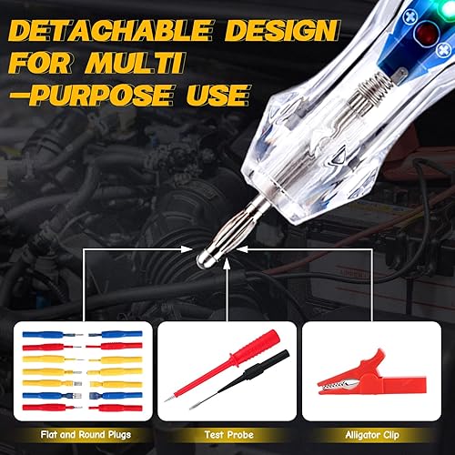 Miniatura 2 de Kit de Sonda de Luz de Prueba, Probador de Circuito Automotriz LED Digital de 3-72V DC con Voltímetro, Kit de Prueba de Sonda Eléctrica de 18 Piezas