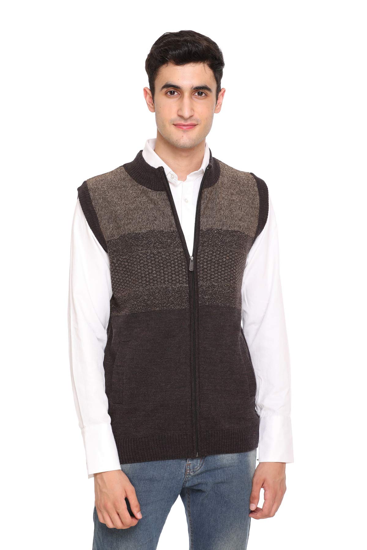 aarbee Woollen Sleeveless Zipper Sweater for Men-picture-31