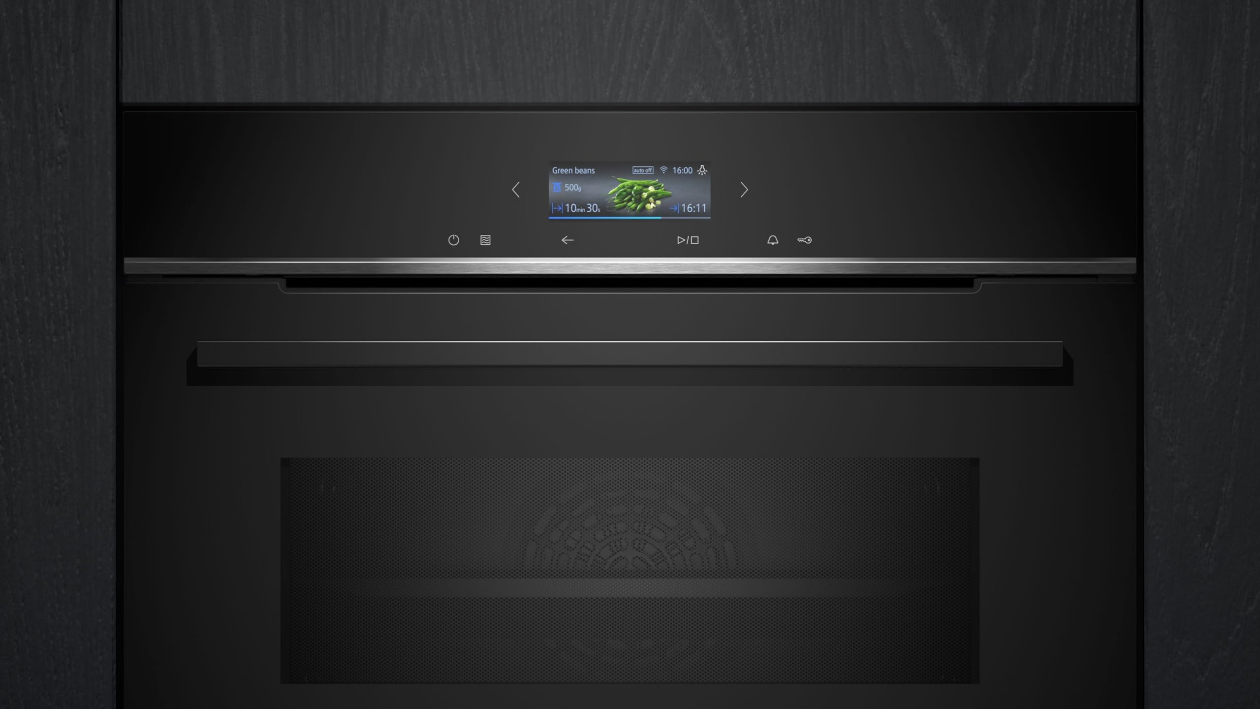 Siemens iQ700 CM724G1B1 Einbau-Kompaktbackofen mit Mikrowellenfunktion 60x45 cm 900 W Schwarz Hydrolyse Air Fry Teleskopauszug Farb-Touchscreen