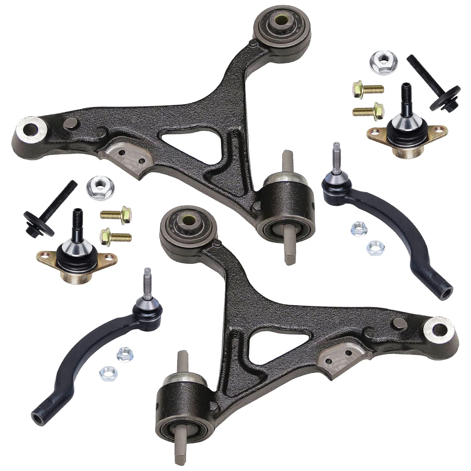 Detroit Axle - 6PC Front Lower Control Arms w/Ball Joints and Outer Tie Rod