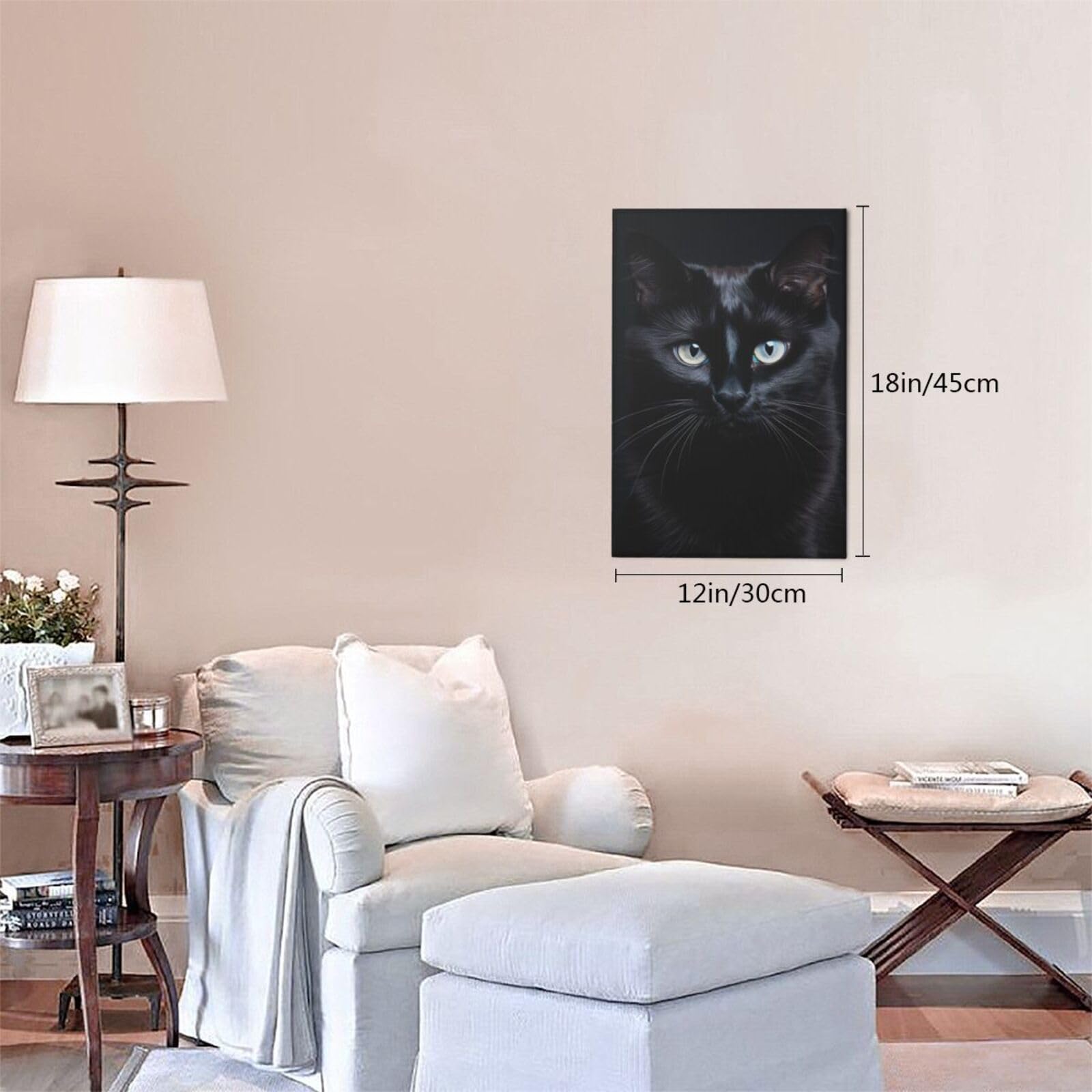 Lianxiaw Toile Murale Avec Motif Chat Amusant – Impressions De Chat Noir – Impression De Chat Noir – Impression Colorée – Décoration Murale Pour Chambre à Coucher – 30,5 X 40,6 Cm – Sans Cadre