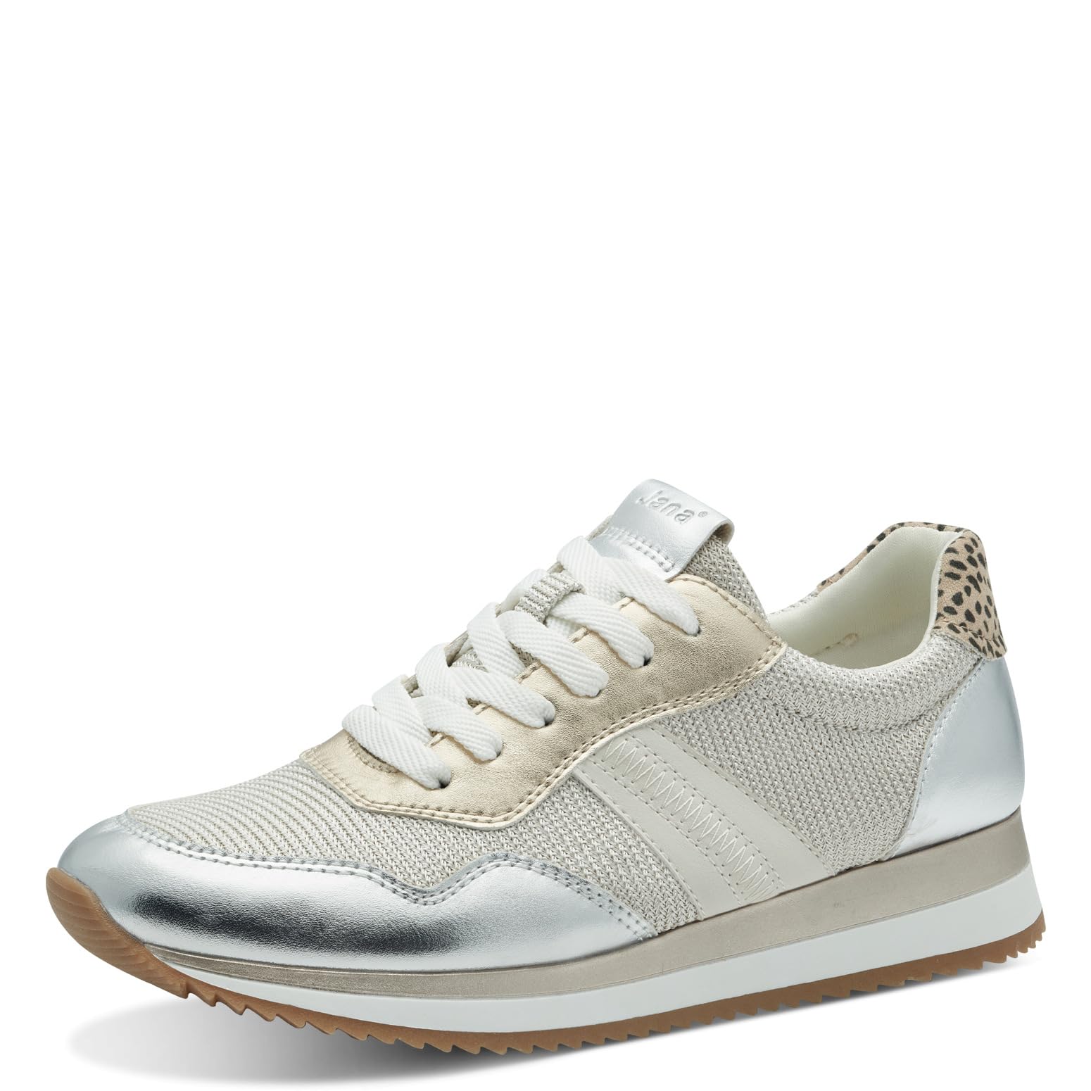 Jana Women’s Flat Sneakers Low Top Vegan, Metallic Comb, 6,5 UK