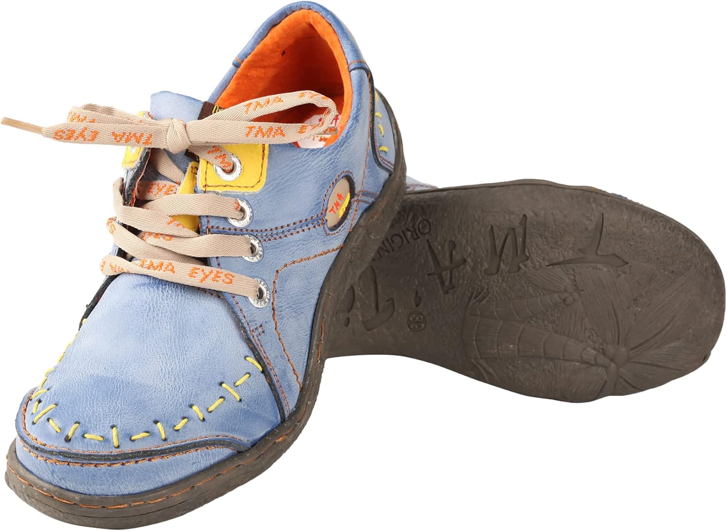 Women's Leather Hand Stitching Walking Travel Shoes Casual Lightweight Comfort Fashion Sneaker - Image 4