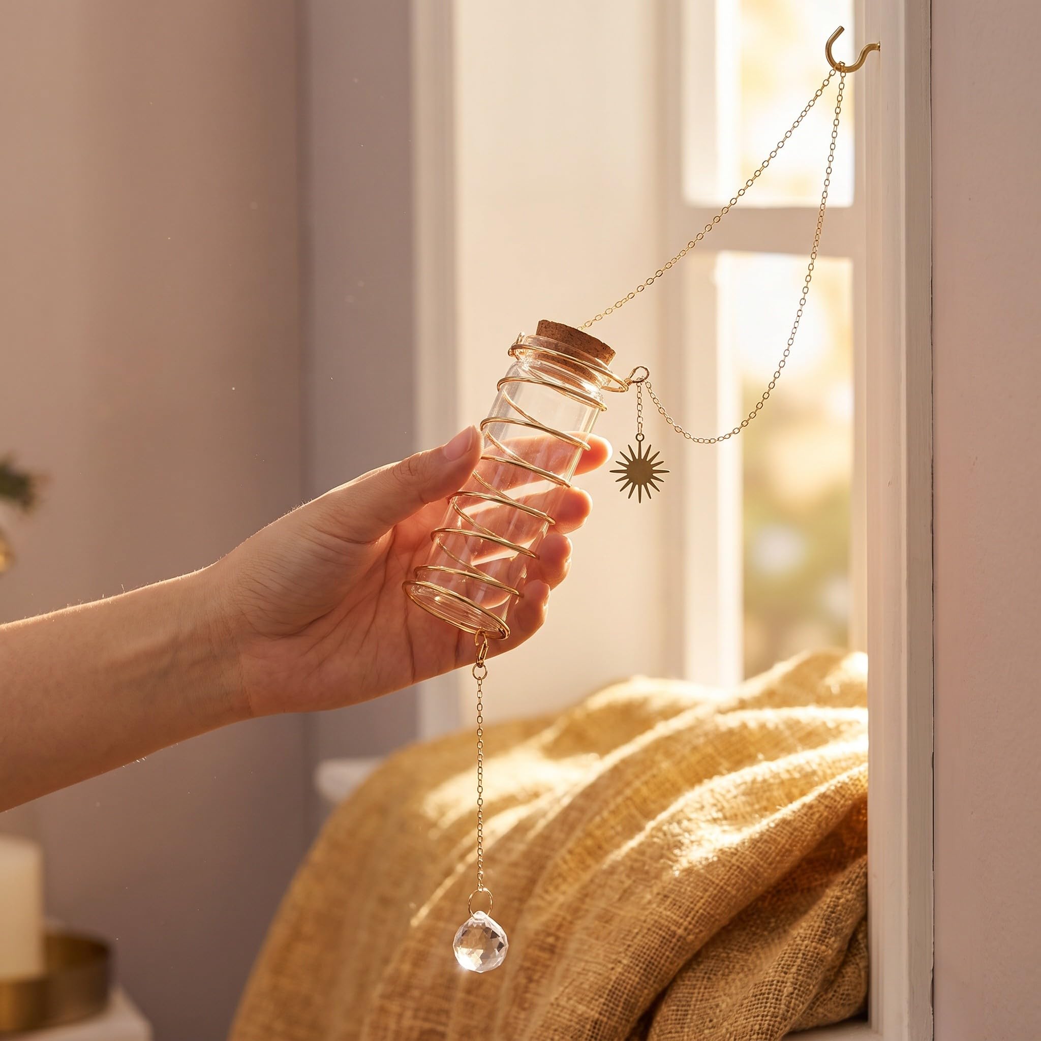 INOOMP Lot de 4 jardinières suspendues en Verre Transparent avec