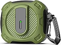 Vista 10 de RFUNGUANGO Funda para AirPod de 2ª generación con kit de limpieza, armadura protectora de carcasa dura militar con bloqueo para funda de carga