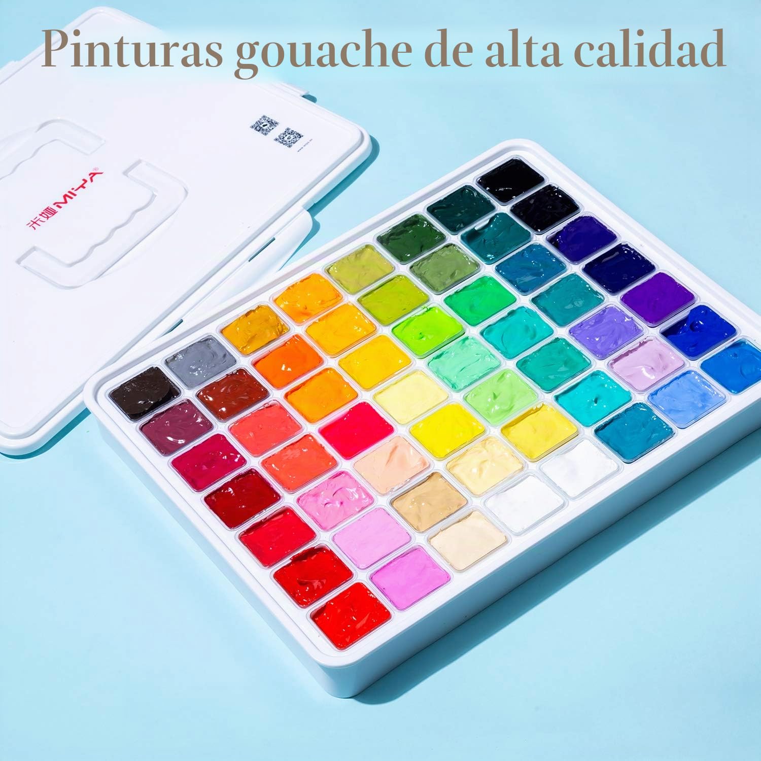Juego de pintura de gouache de MIYA, un único diseño de taza de gelatina, de 56 Colores x 30ml, en un estuche portable para artistas y estudiantes. Pintura Acuarela Opaca Gouache