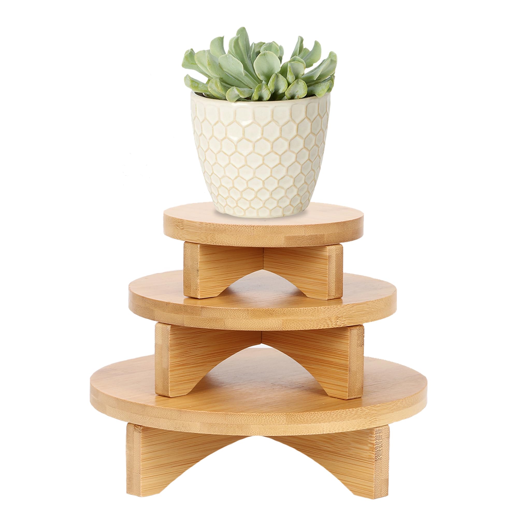 Supports de plantes en bois lot de 3 porte-pot intérieur et terrasse