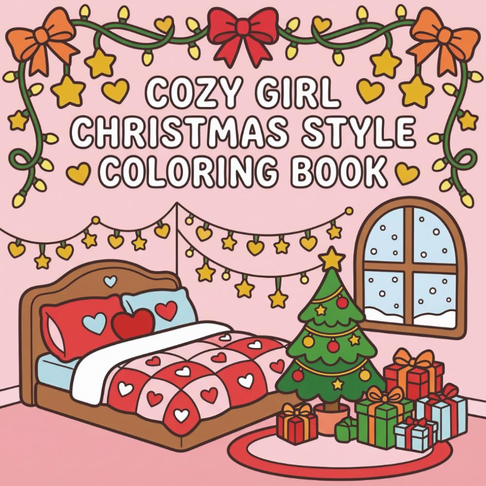 Cozy Girl Christmas Style Coloring Book: Bold and Easy Coloring Book For Kids and Adults, Cozy Scene and Style of Moments Christmas