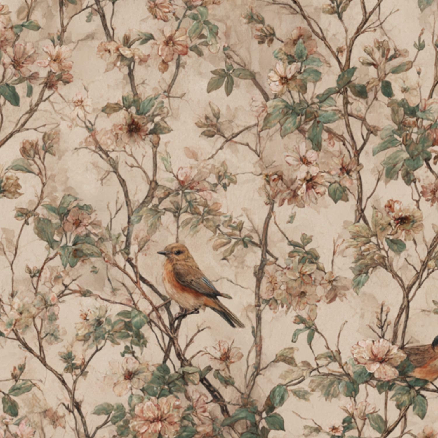 DERUINVAIO Self Adhesive Feature Removable Romantic Wildflower Garden Peel and Stick Vinyl Wallpaper Roll, Sticky Lining Paper for Bedroom, Living Room, Kitchen Walls