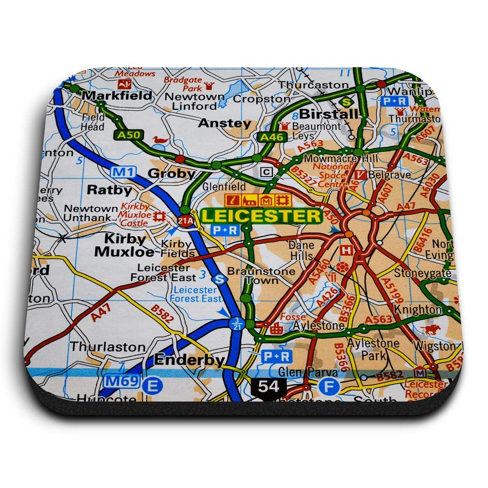 Destination Vinyl Ltd Multicolor 1 X Square Mdf Fridge Magnet - Leicester City England Travel Uk Gb 45535
