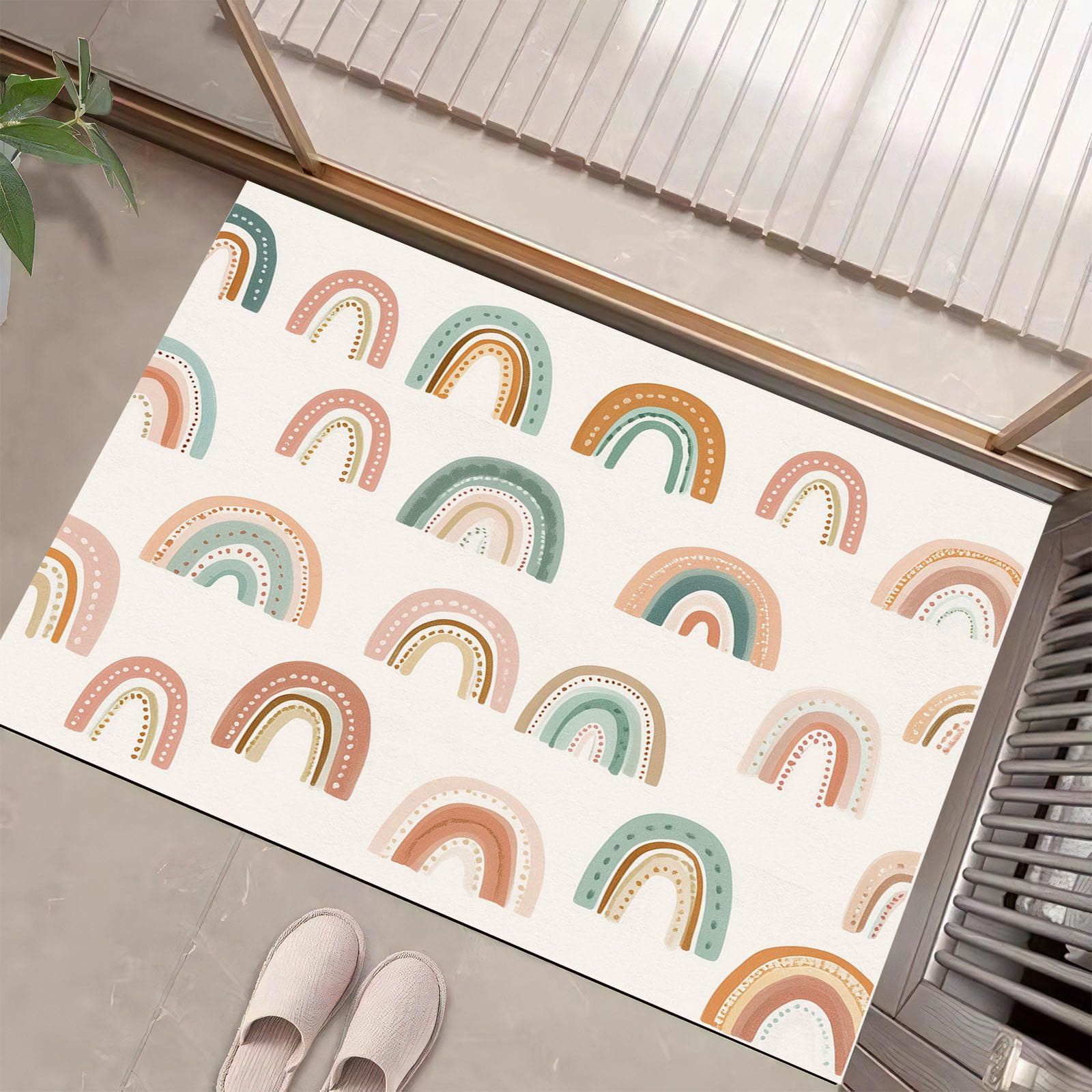 Alfombra de dibujos animados lavable para decorar el pasillo interior de forma acogedora 1