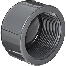 Spears 847 Series PVC Pipe Fitting, Cap, Schedule 80, 6" Socket