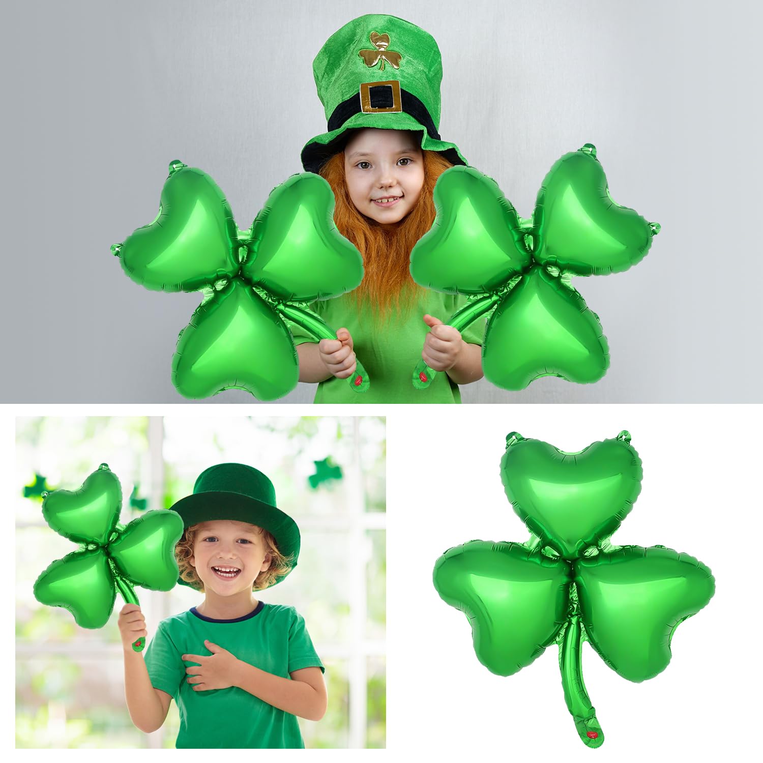 BORFUE Shamrock Foil Balloons Green Party Decor Balloon St Patricks Day Decorations Festival Foil Balloon Irish Themed Party Decorations Supplies (6) - Image 4