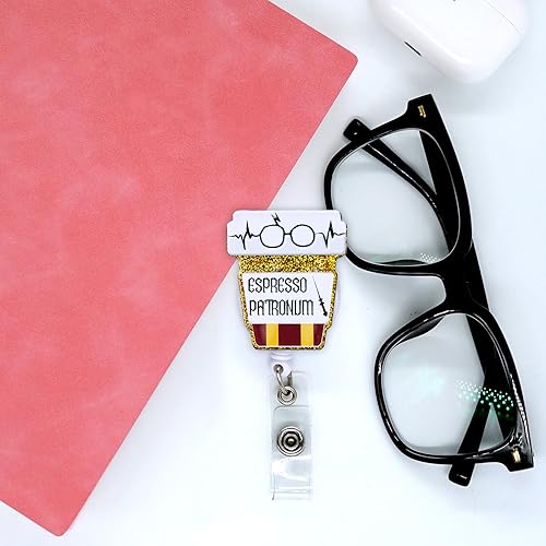 Miniatura 4 de Tian Zhun Carrete retráctil de acrílico amarillo con clip de identificación para CNA, médico, enfermera, profesor, empleado de oficina, accesorios