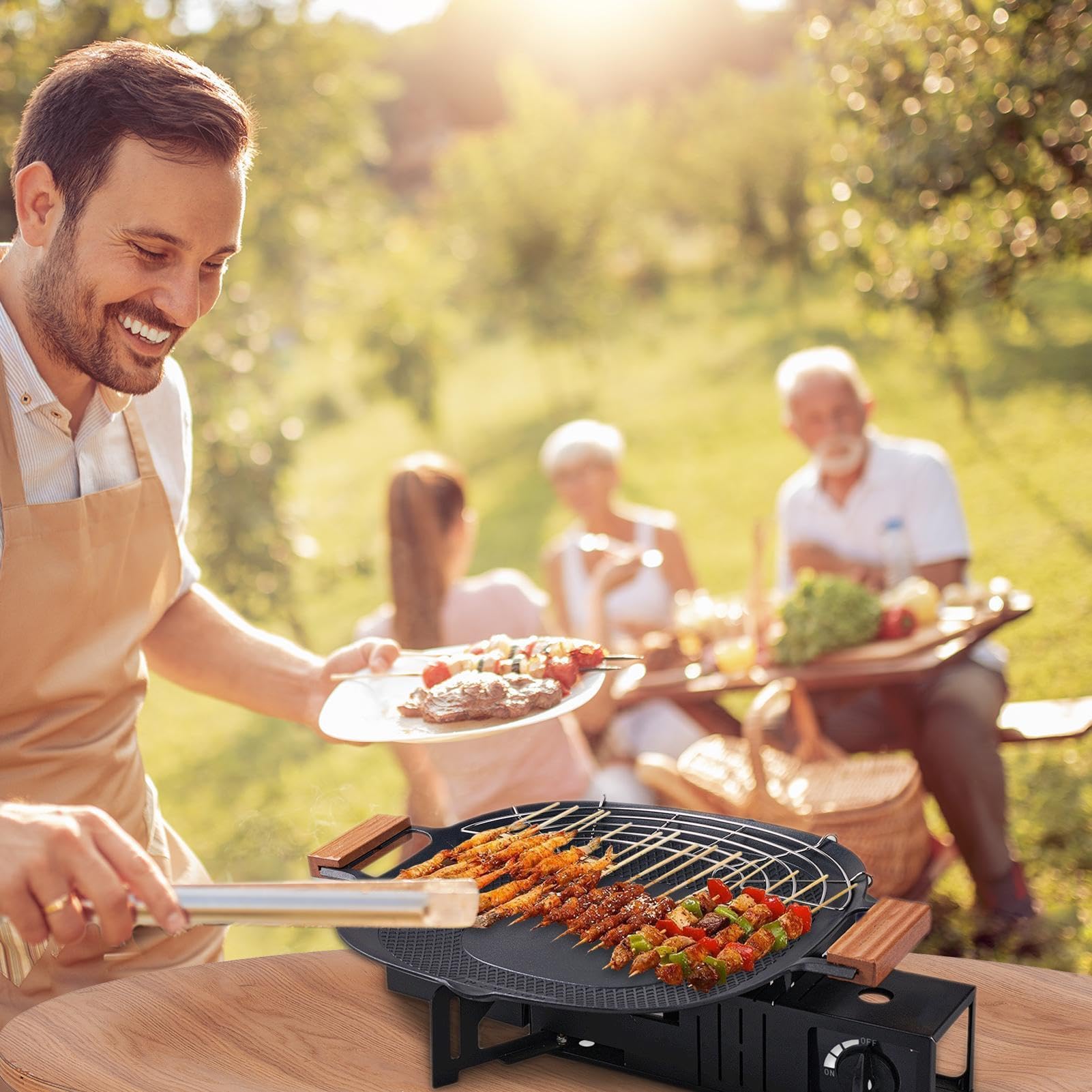 Piastra grill per piano cottura, padella Piastra in alluminio leggero