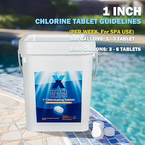 Miniatura 5 de XtremeClear - Pestañas de cloro de 1 pulgada para piscina, bañera de hidromasaje y spa, elimina bacterias y algas, desinfectante que hace que el