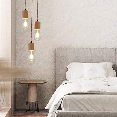 Miniatura 5 de Arturesthome Cable de luz colgante industrial con interruptor regulable, cable de lámpara colgante vintage de 9.8 pies con cuerda de nailon trenzado