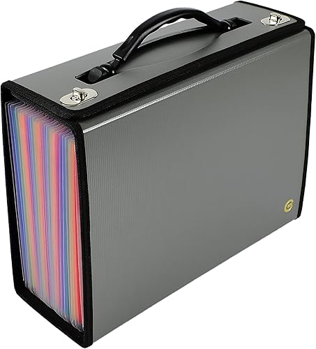 Miniatura 38 de CNK Carpetas de archivos de acordeón con 24 bolsillos, organizador para documentos, carpetas de almacenamiento de documentos, carpeta expandible